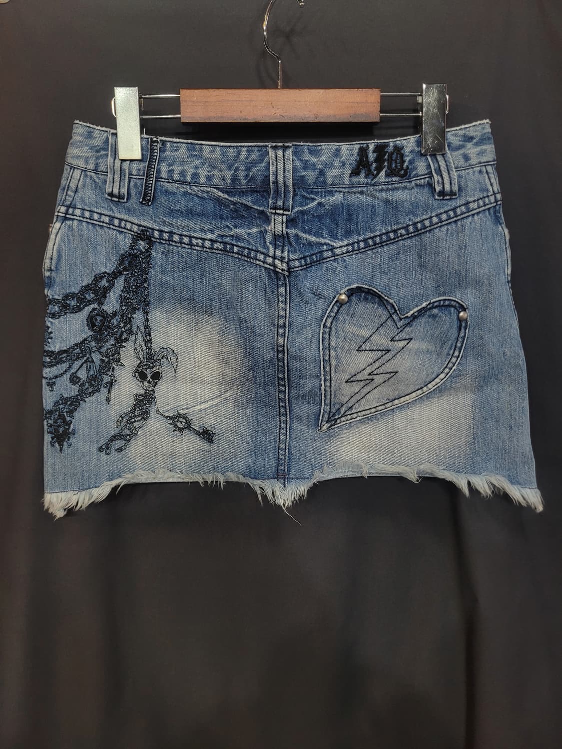 ALGONQUINS 빈티지 스컬 펑크 데님스커트 상품이미지4