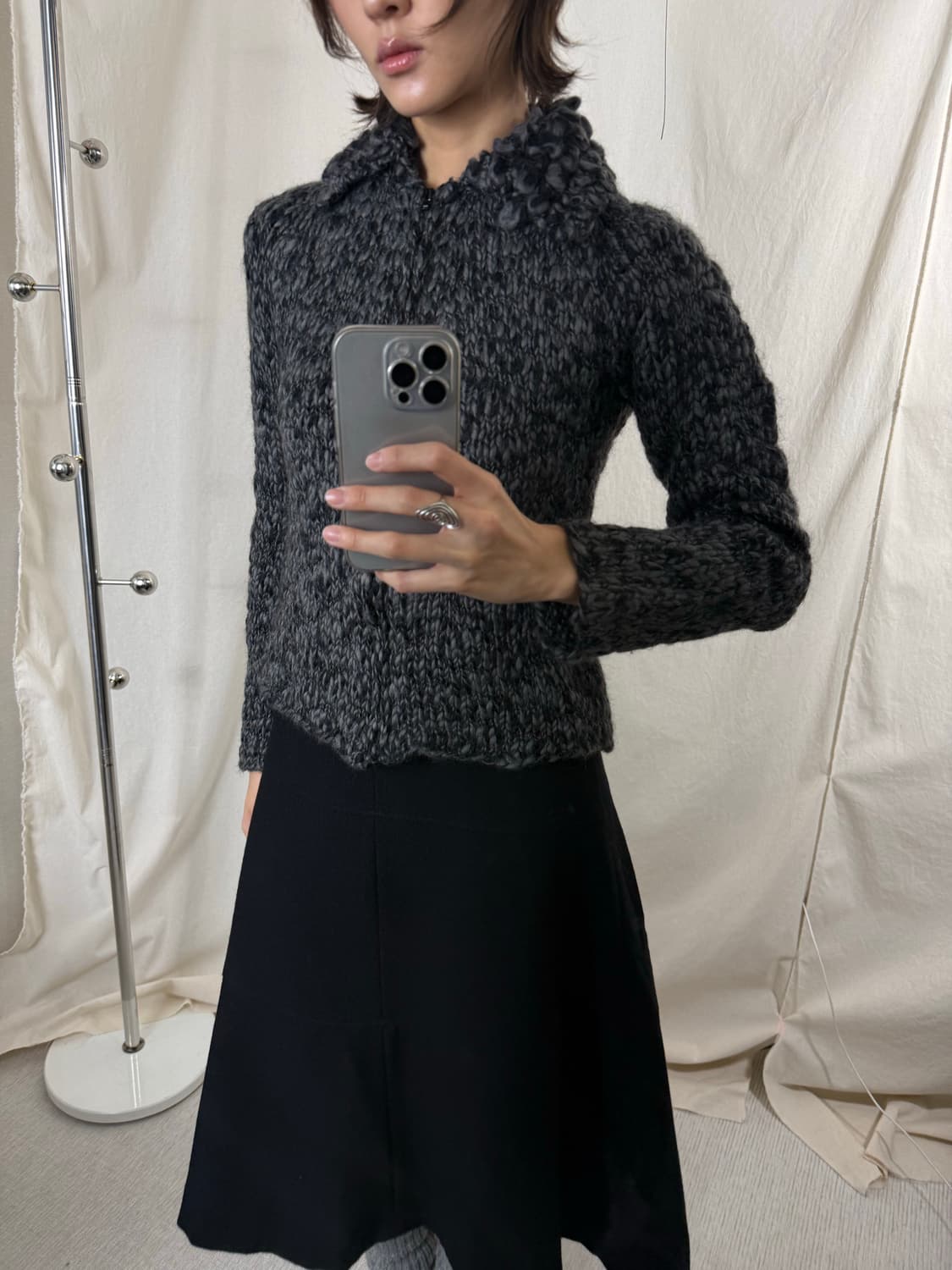 Sette 카라 니트 집업 상품이미지2