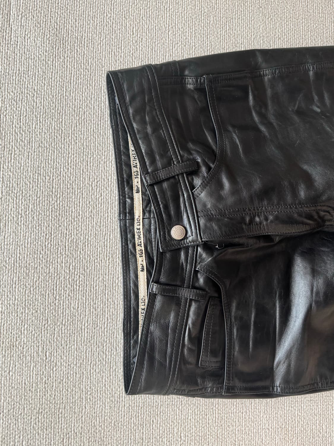 Avirex 아비렉스 레더 부츠컷 팬츠 상품이미지2