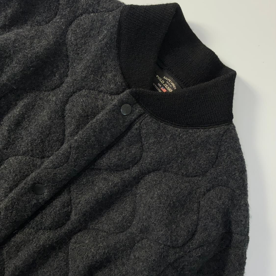 Polo  폴로진스 울 차콜 퀼팅 자켓   상품이미지3