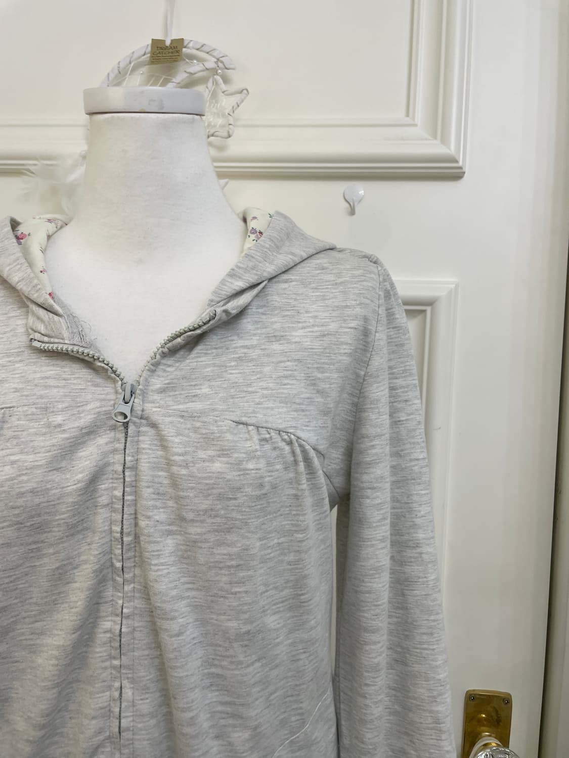 melange gray hoodie flower mori hoodie - 상품이미지6