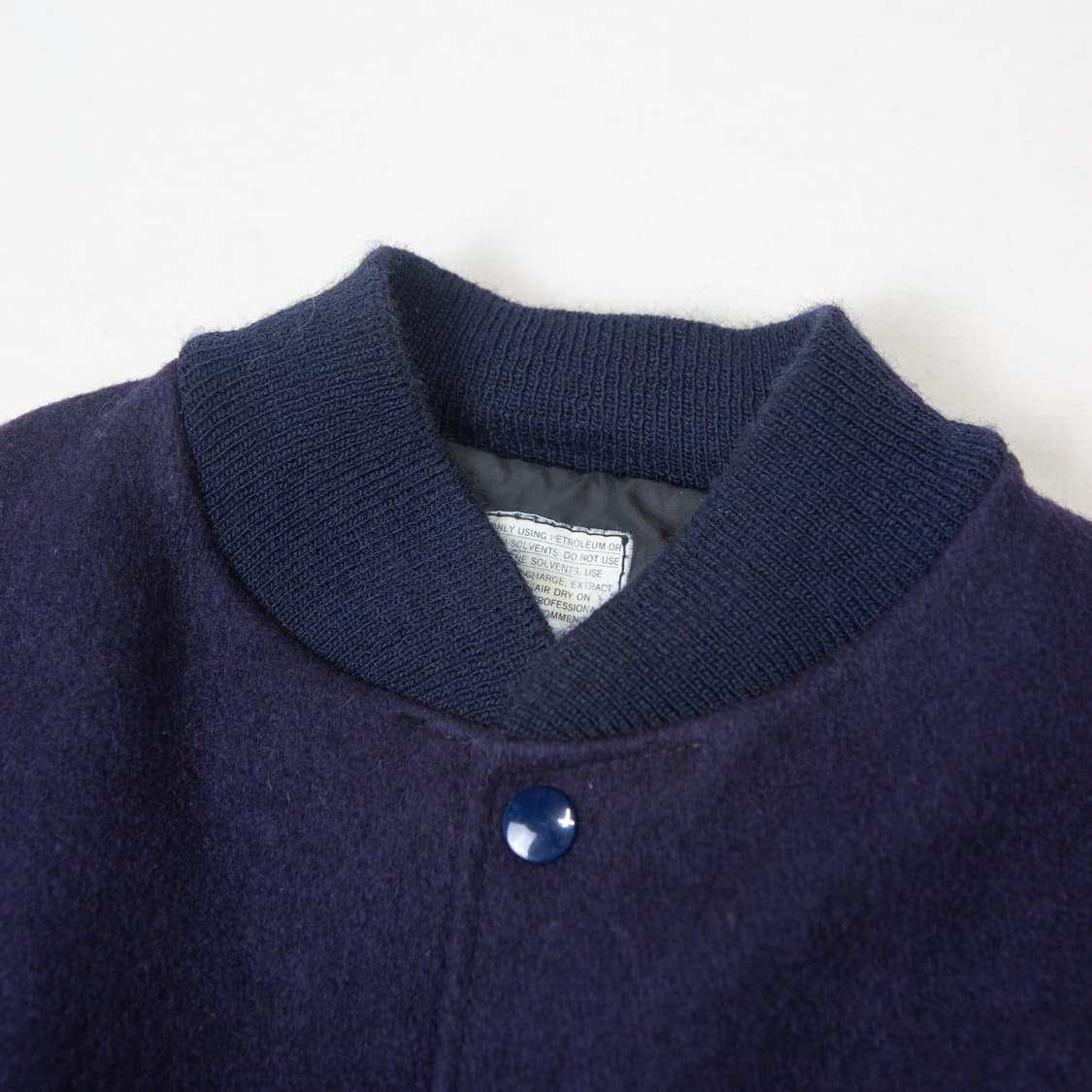 90s 레더암 패치워크 바시티 자켓 네이비 상품이미지5