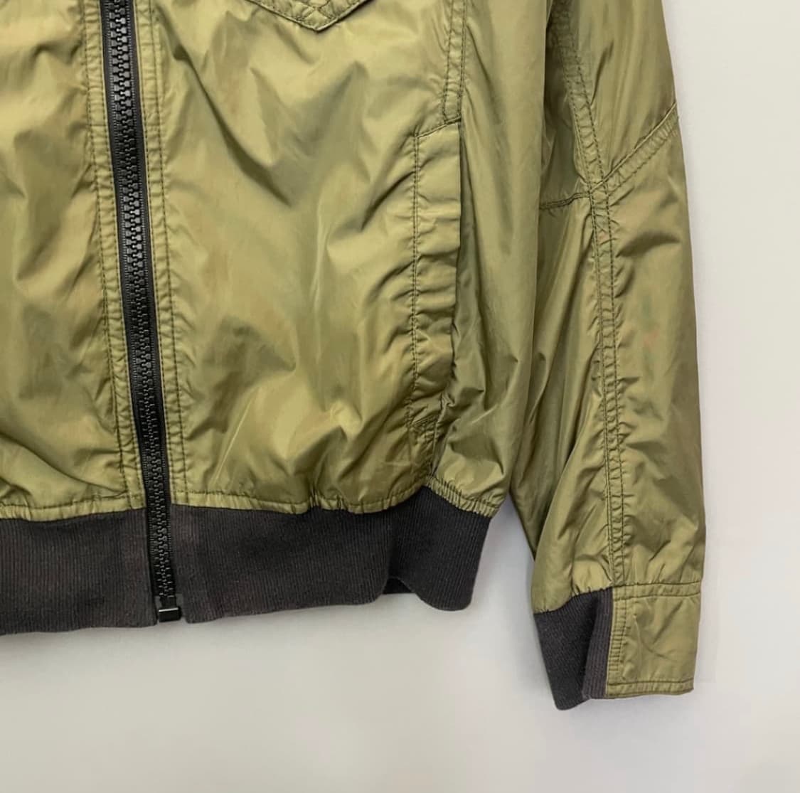 버카루 카키 블루종 봄버 자켓 M 상품이미지4