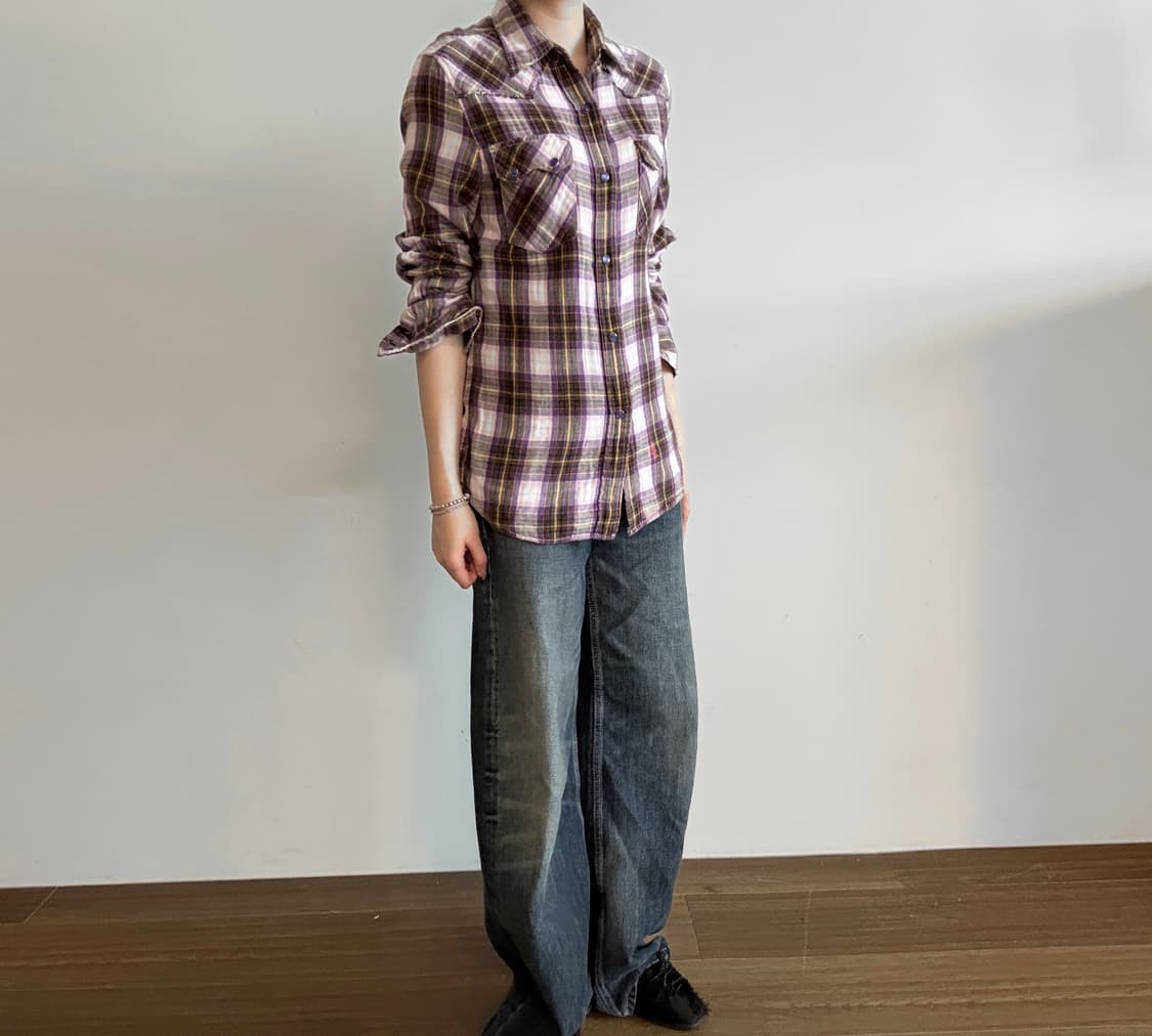 Check Western Flannel Shirt 상품이미지2