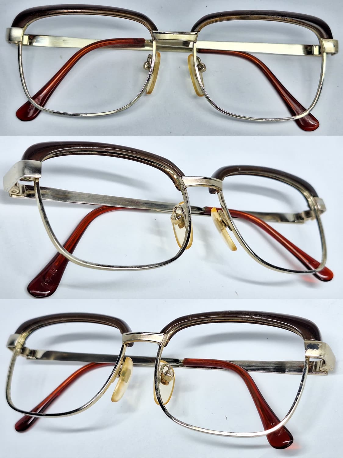 90s 일본 빈티지 FK-82 브로우라인 하금테 안경테 52mm/레트로  상품이미지5