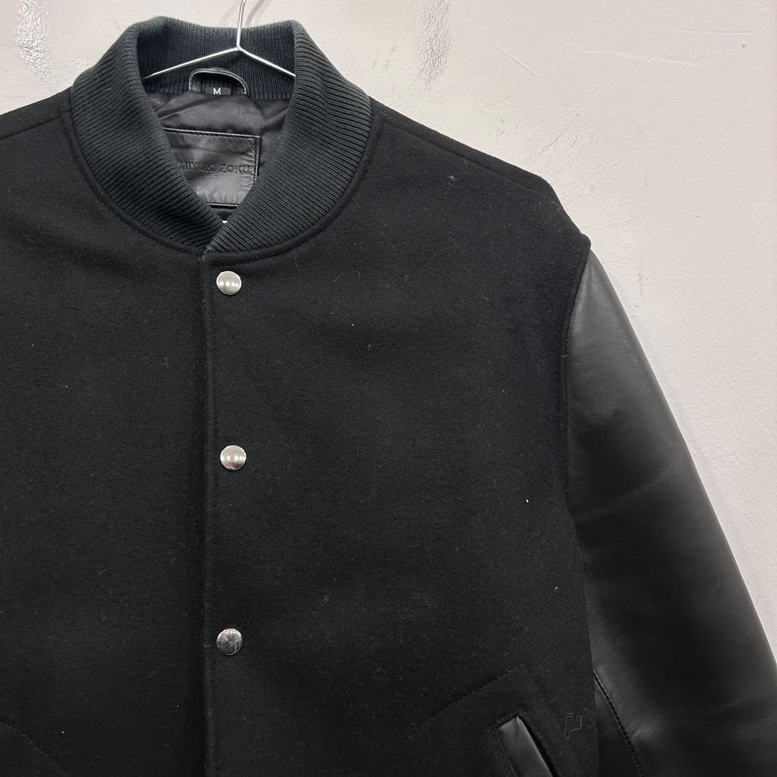 미유키조쿠 울 카우하이드 블루종 자켓 상품이미지1