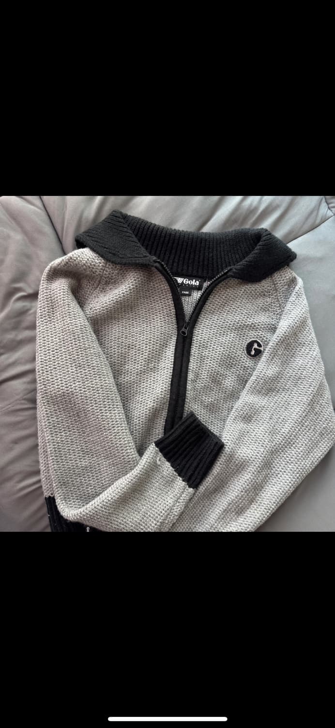 골라 크롭 니트 집업 가디건 상품이미지1