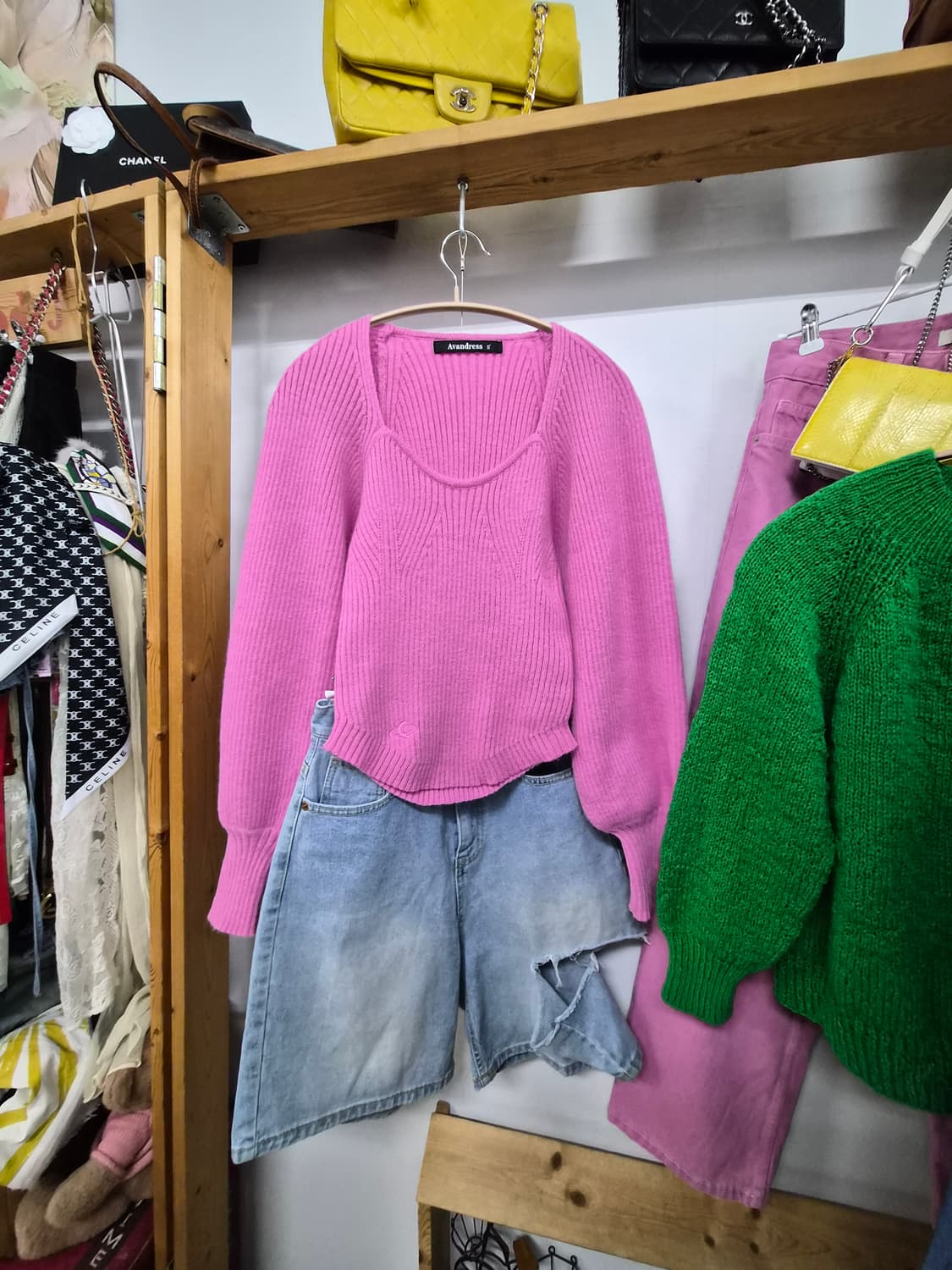 어반드레스 스퀘어라운드 핑크벌룬 골지니트 상품이미지2