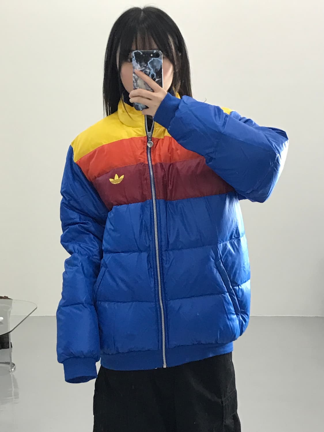 아디다스 컬러블록 오리털 패딩 점퍼 상품이미지3