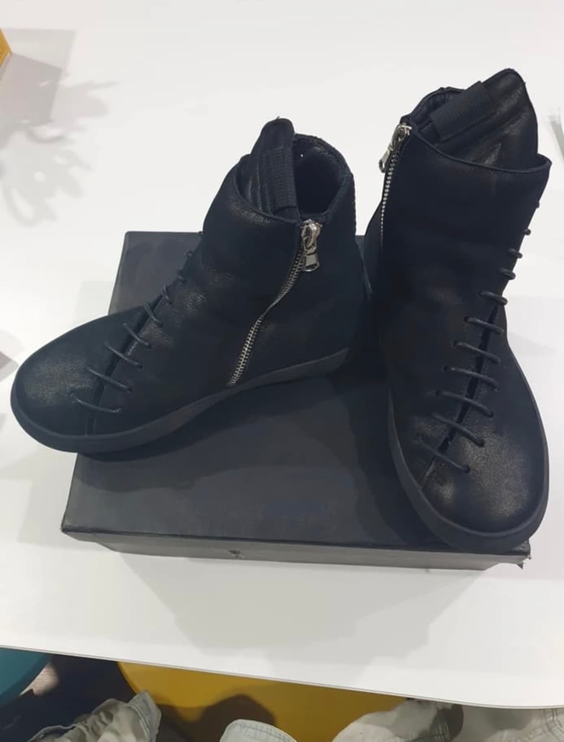 릭오웬스깔 사선 스트링 레더 하이탑 아티잔 39size 상품이미지2