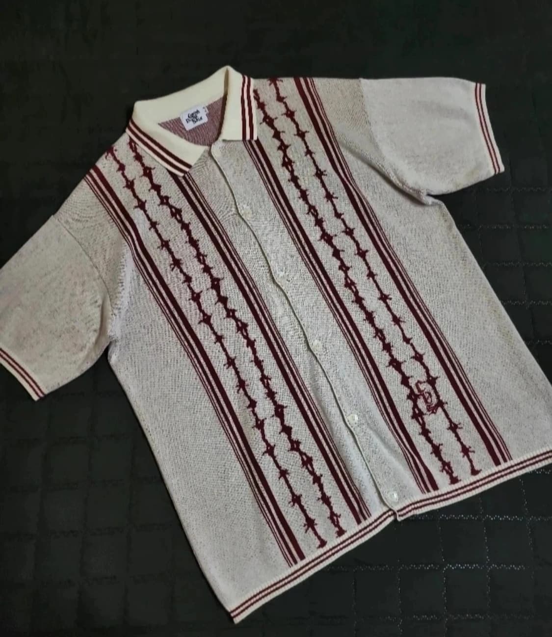 카비시 스트라이프 하프 슬리브 니트 셔츠 M 상품이미지7