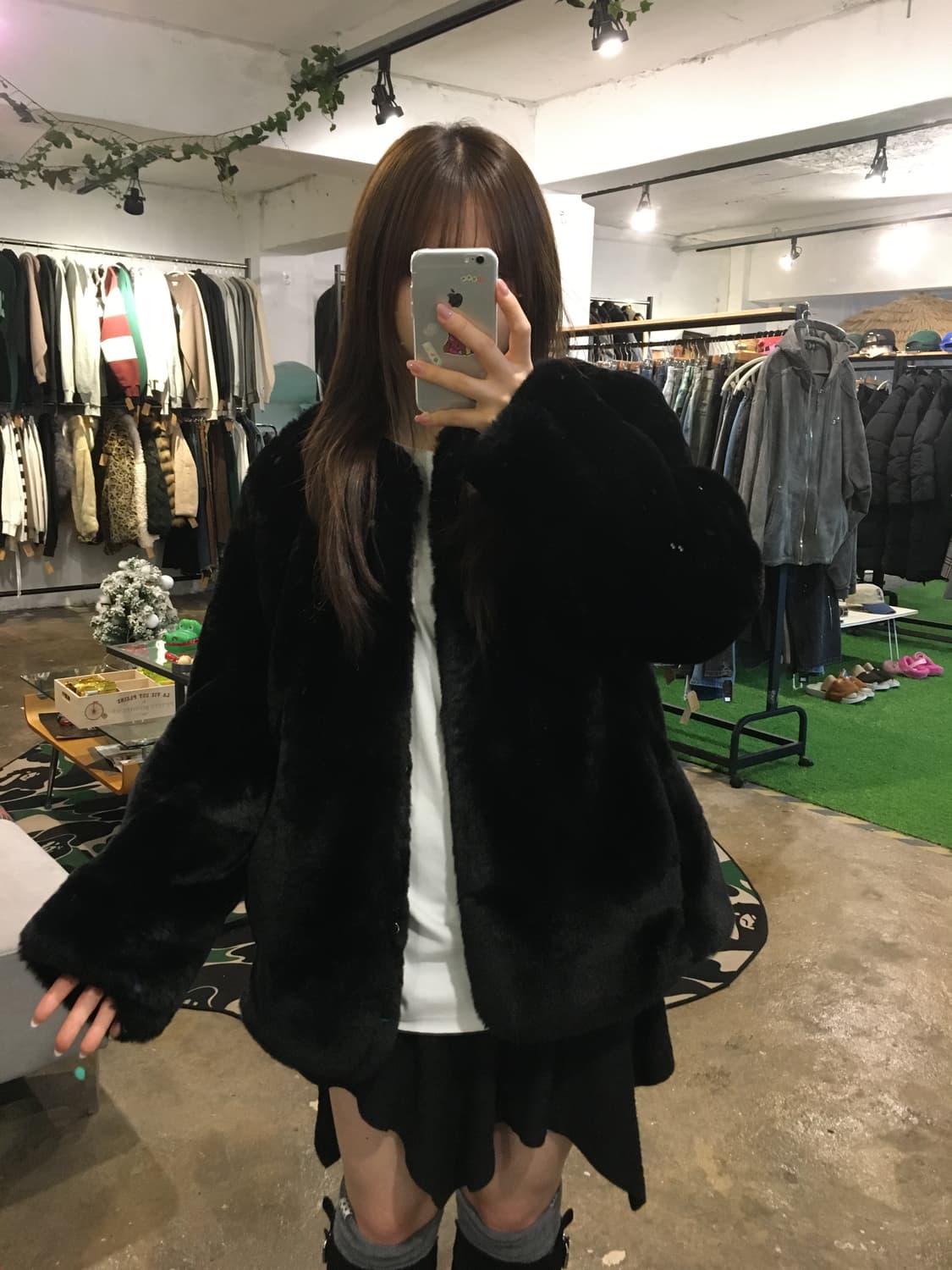 Gap 블랙 퍼자켓 상품이미지1