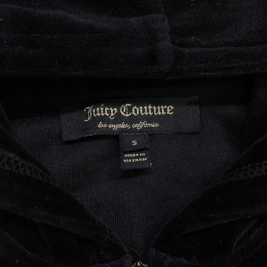 쥬시꾸띄르 글리터 벨벳 후드 집업 블랙 상품이미지6