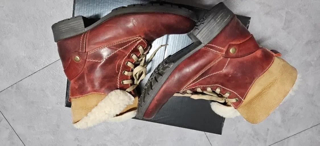 레드 브라운 양모 가죽부츠 37 상품이미지3