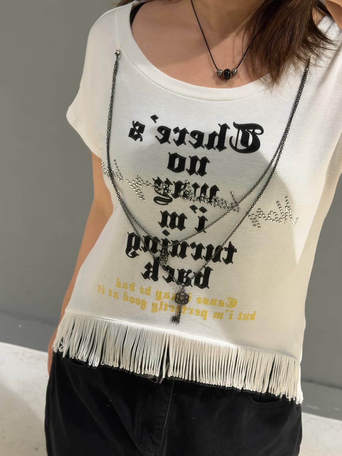 Cecil Mcbee necklace point lettering top 상품이미지3