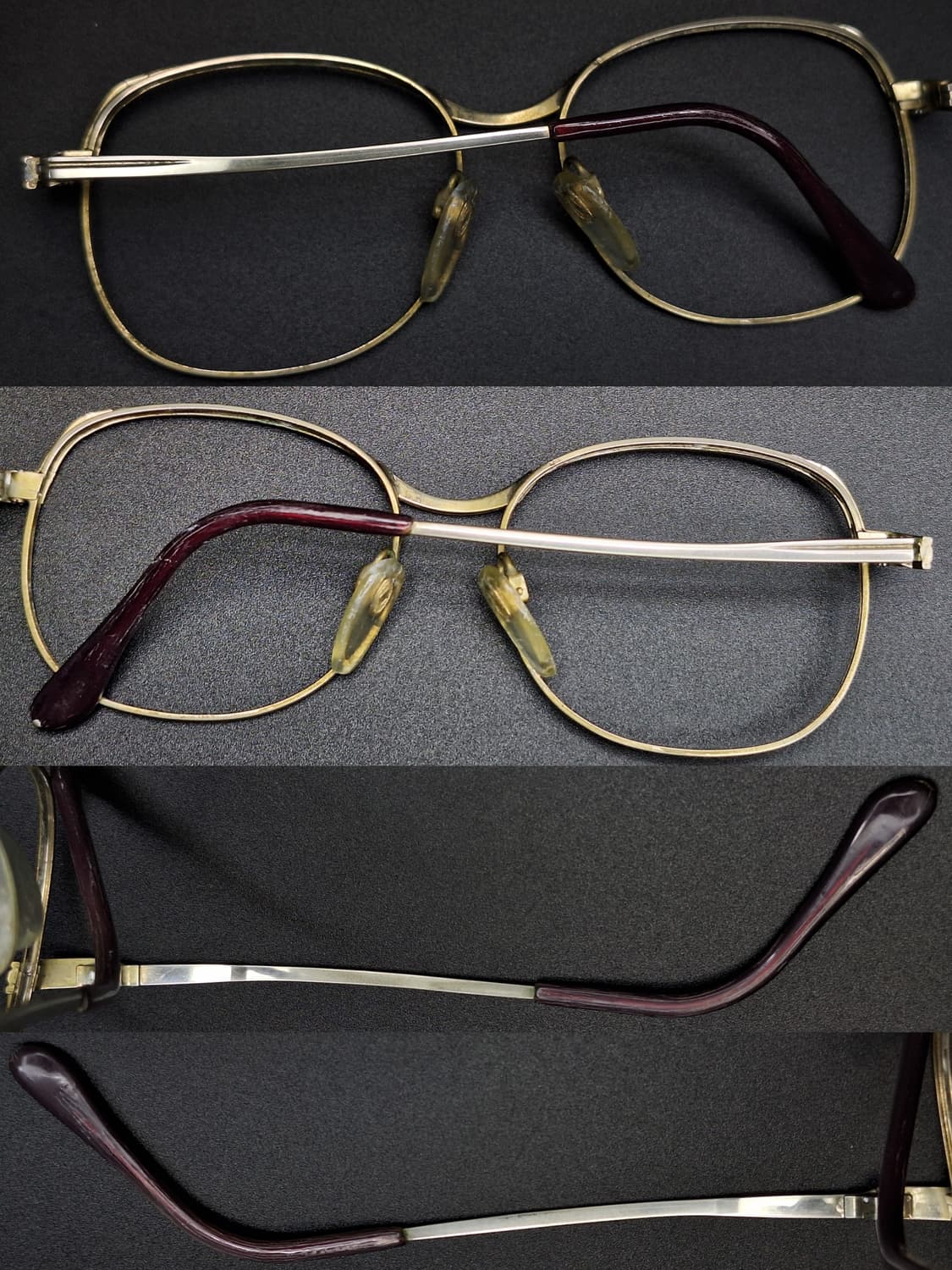90s 일본 빈티지 메탈 엠보싱 퍼플 브로우 디자인 안경테/수입 패션 상품이미지9
