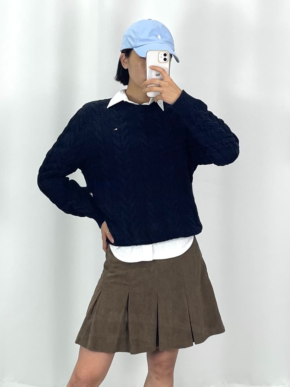 루키CK9732: 타미 네이비 케이블 니트  상품이미지1