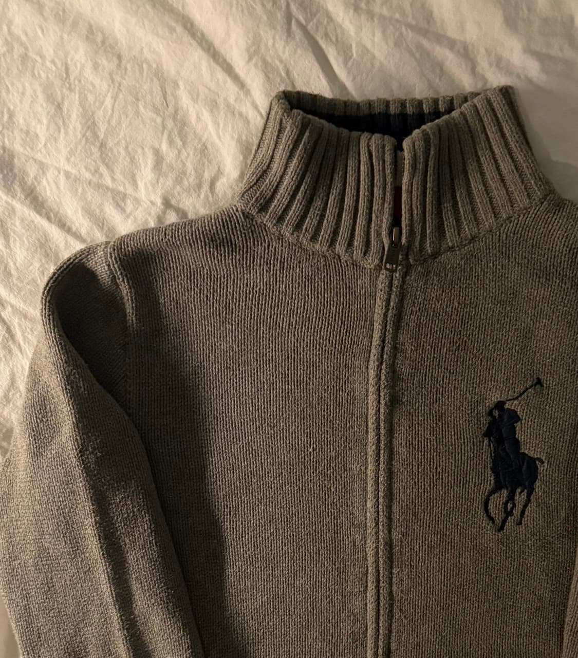 폴로 빅포니 니트집업 그레이 상품이미지1