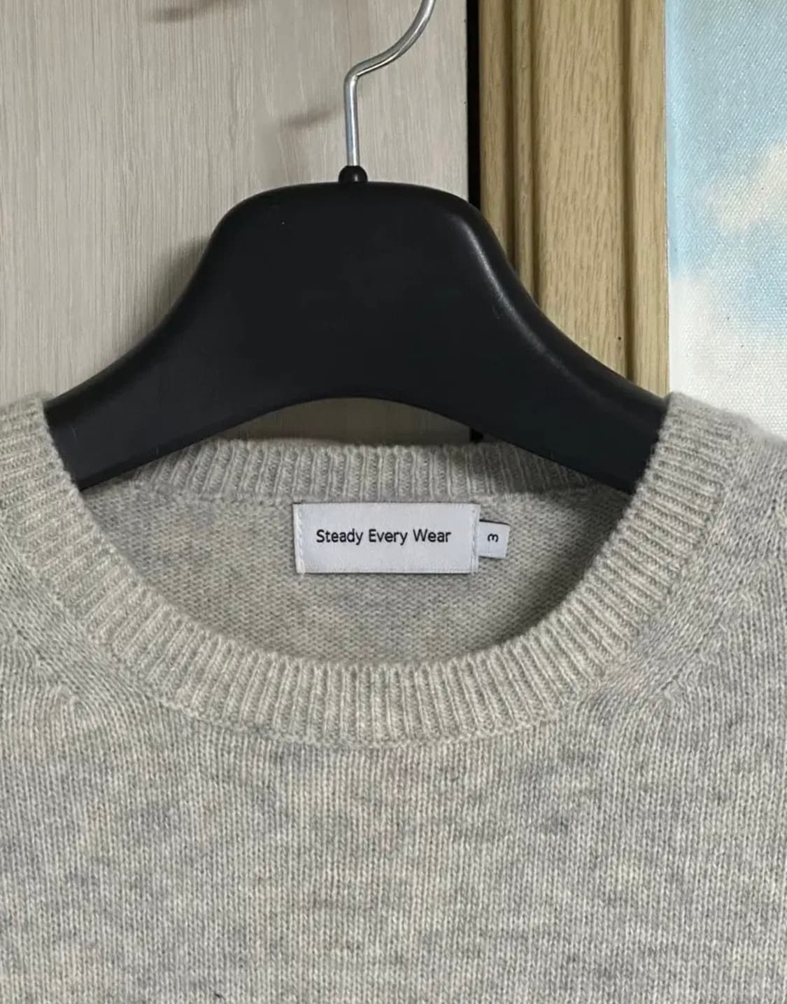 (3) 스테디에브리웨어 코지 울 라운드니트 화이트멜란지 상품이미지3