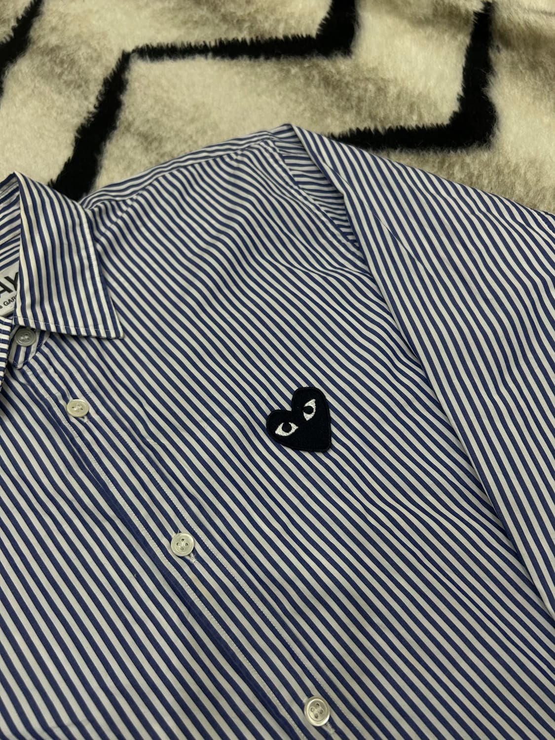 [M]꼼데가르송 블랙와펜 스트라이프 셔츠/화이트블루/Az-B008 상품이미지1