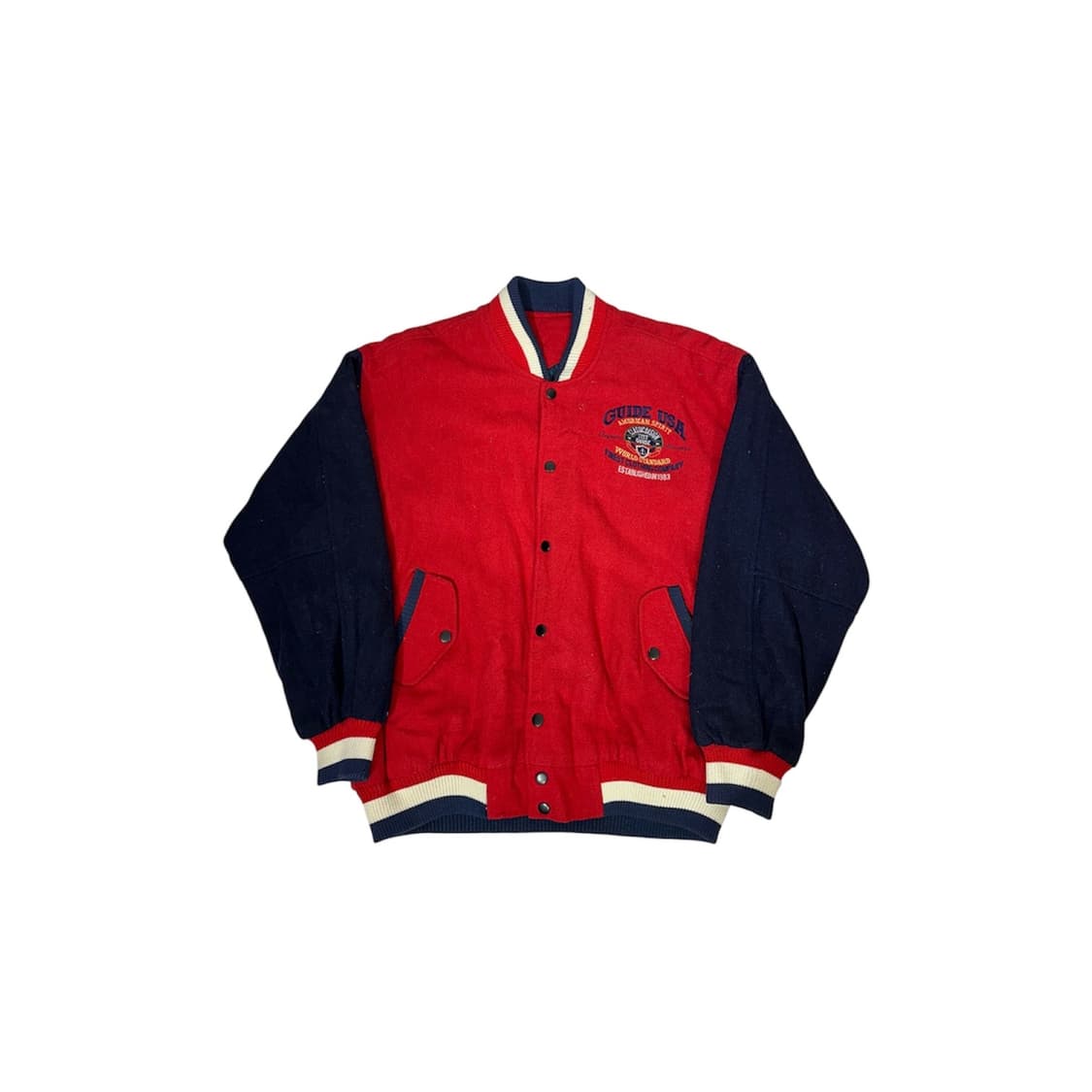 90s 빈티지 레드 모직 바시티 스타디움 잠바 코치 자켓  상품이미지5