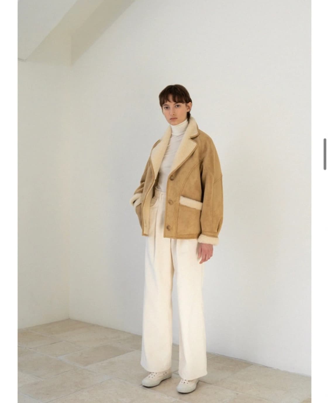 르 Le 시그니처 셰어링 베이지 숏 무스탕 상품이미지2