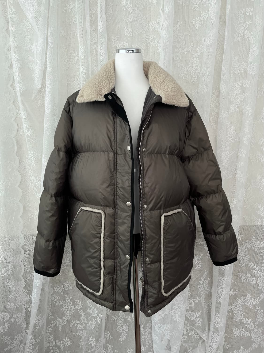 F) 스튜디오 톰보이 구스다운 패딩 점퍼 브라운 상품이미지3