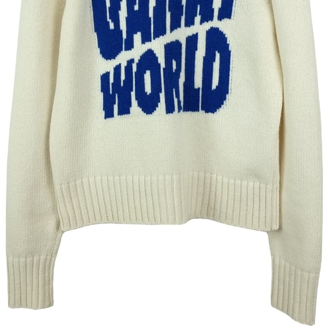 [가니] 레터링 빅로고 퍼프 슬리브 모크넥 니트 아이보리 P01584 상품이미지5