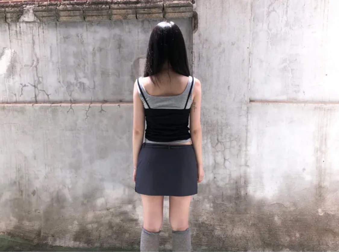 그린씨. string belt low miniskirt (gray s) 상품이미지4