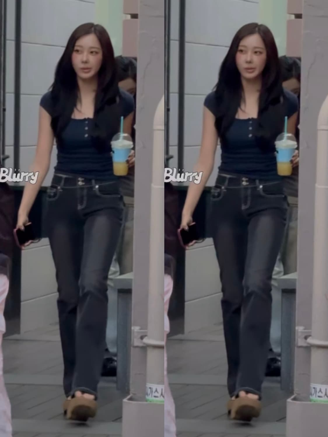 포어링 리본 스티치 부츠컷 팬츠 다크그레이 상품이미지2