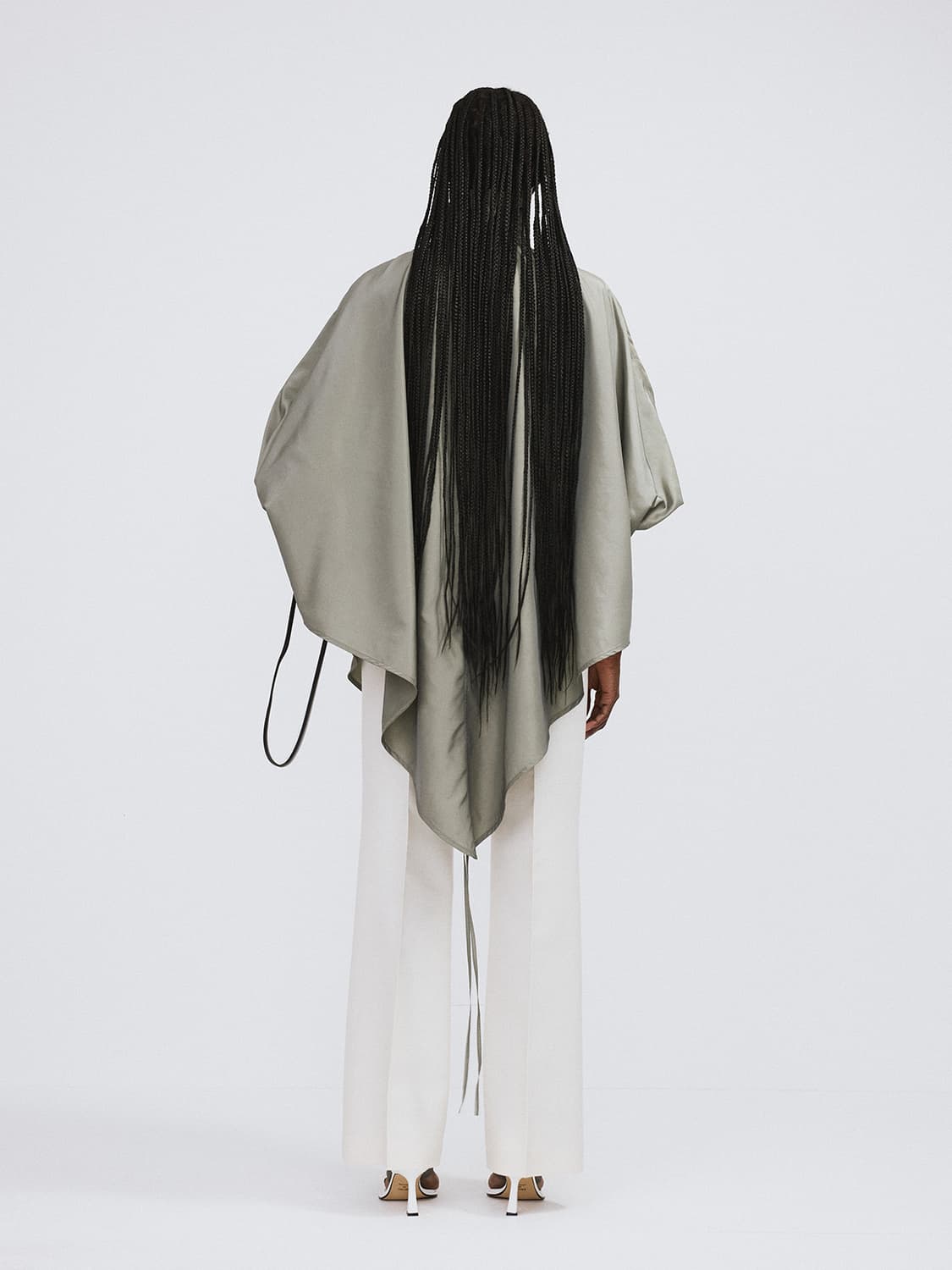 렉토 RECTO 오버사이즈 케이프 점퍼 자켓 라이트 카키 상품이미지4