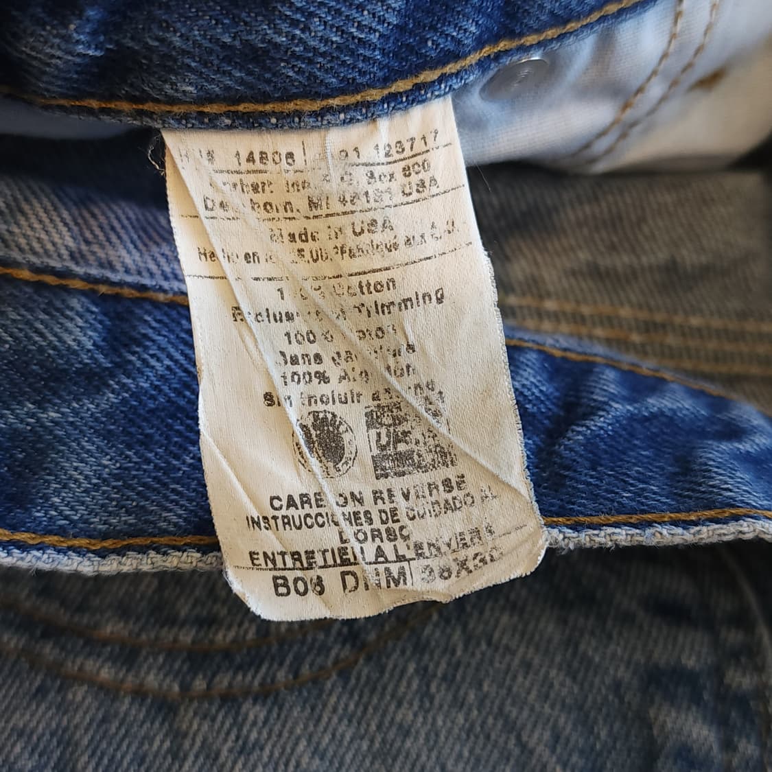 90s 칼하트 싱글니 카펜터 데님팬츠 칼하트 워크팬츠 USA 36x30 상품이미지10