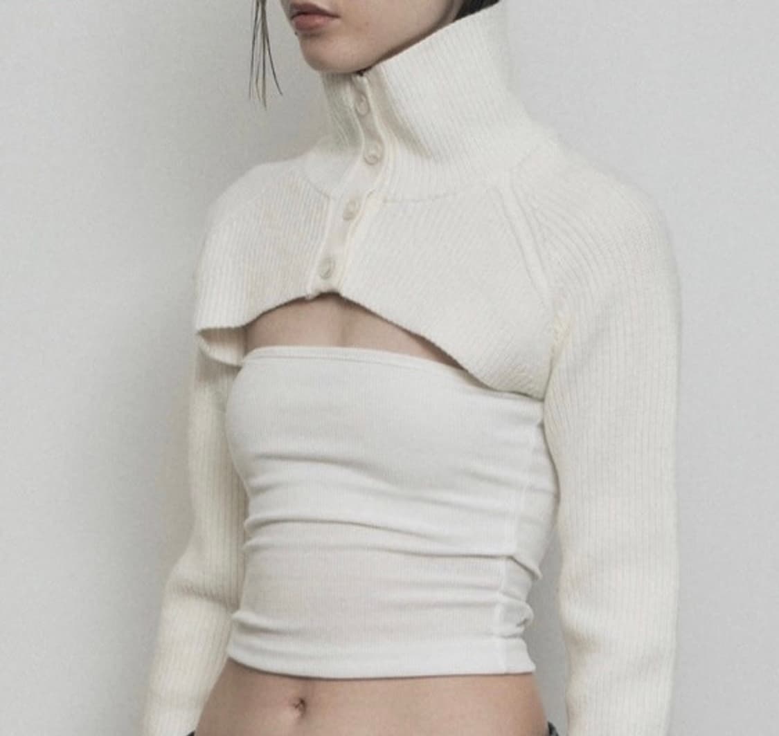 보헤미안서울 하이넥 니트 볼레로 상품이미지1