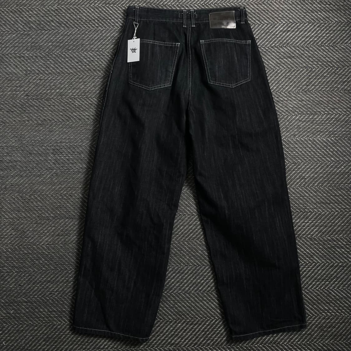 Xerobnr 블랙 투 턱 와이드 데님 팬츠o 4019 상품이미지4