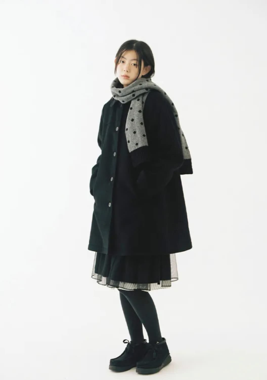 오헤시오 도트 머플러 목도리 상품이미지3