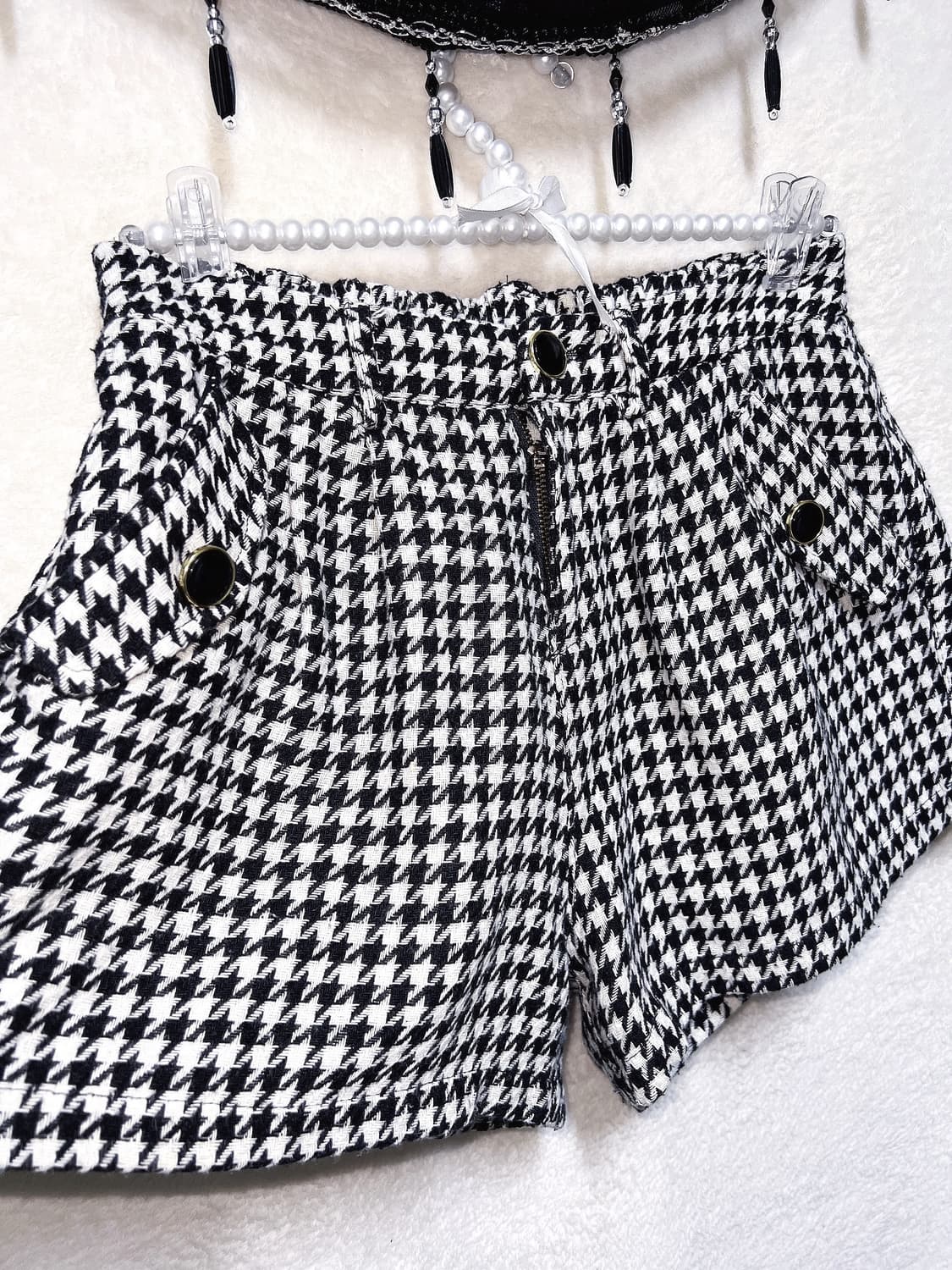 하운드투스 체크 금장 펌킨 반바지 숏팬츠 오네갸루 로맨틱 로걀 펑크 핀터 상품이미지8