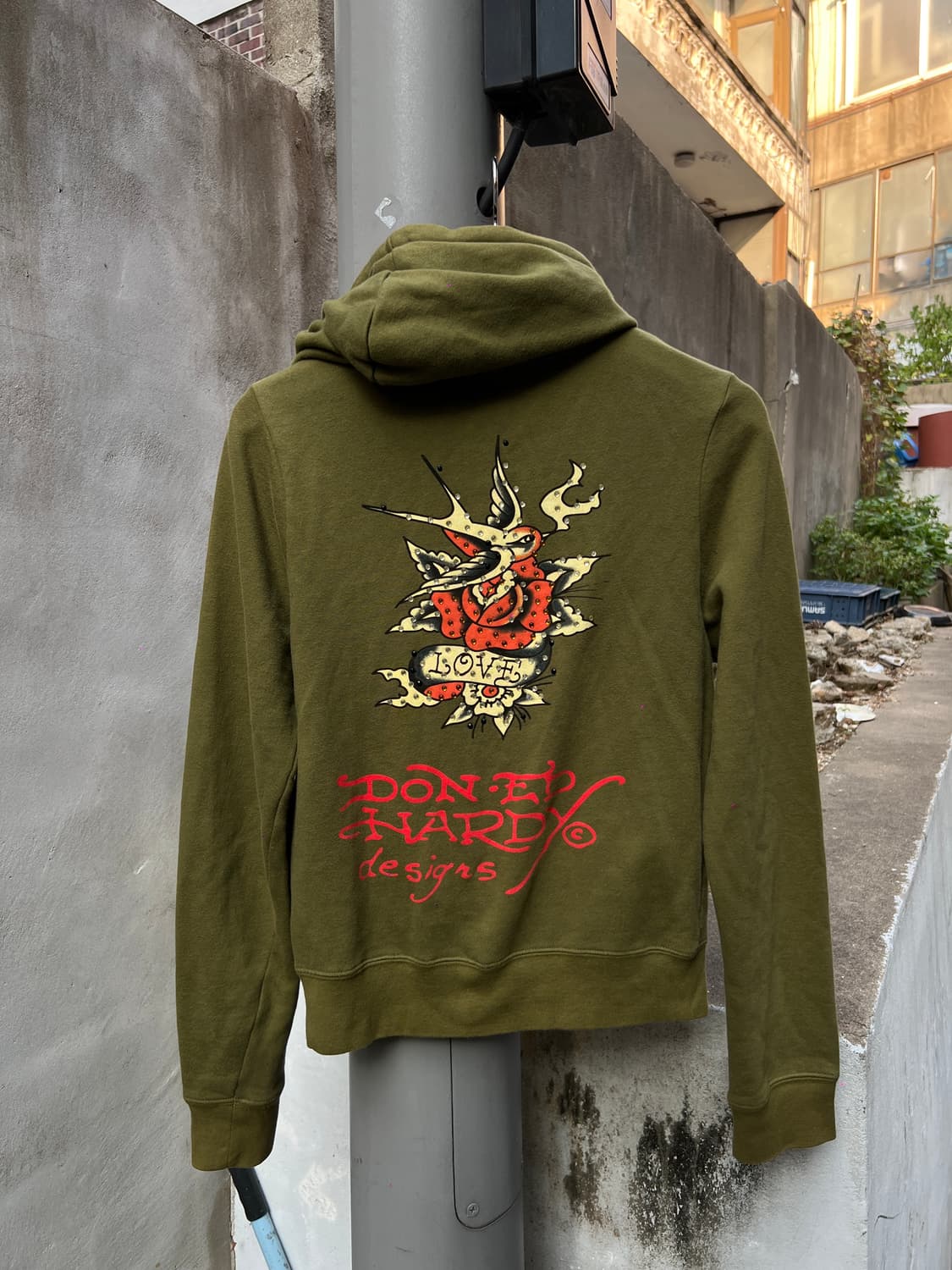 에드하디 올리브색 후드집업 상품이미지2