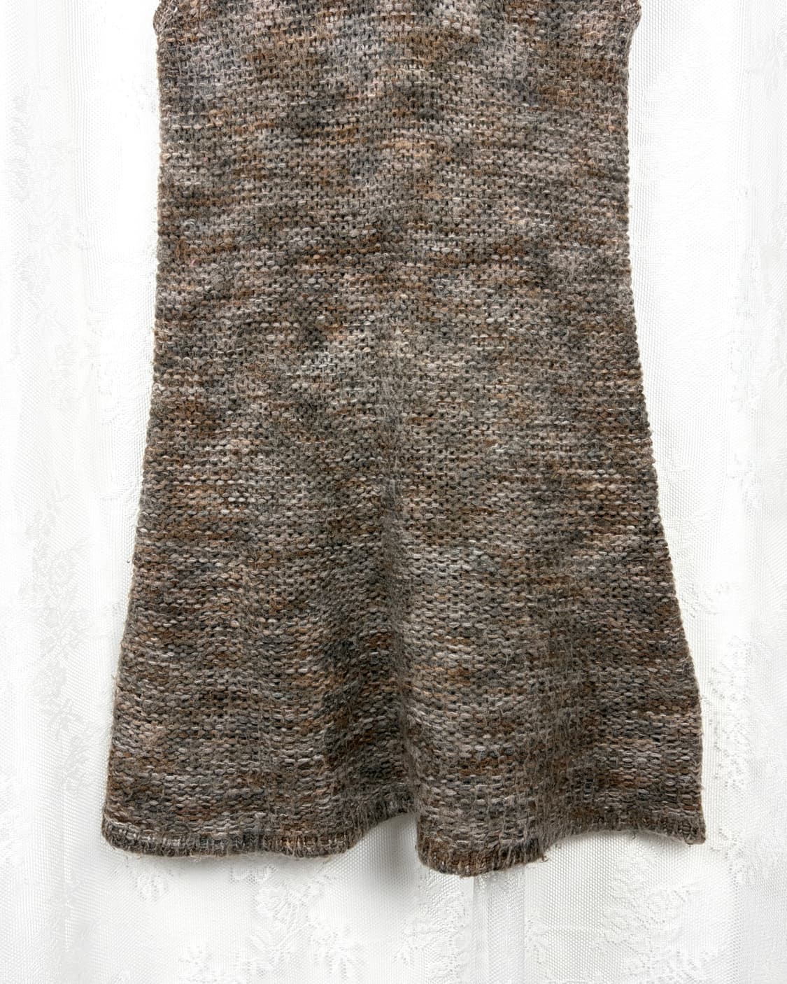 Melange Shawl Collar Button Knit Dress 상품이미지3