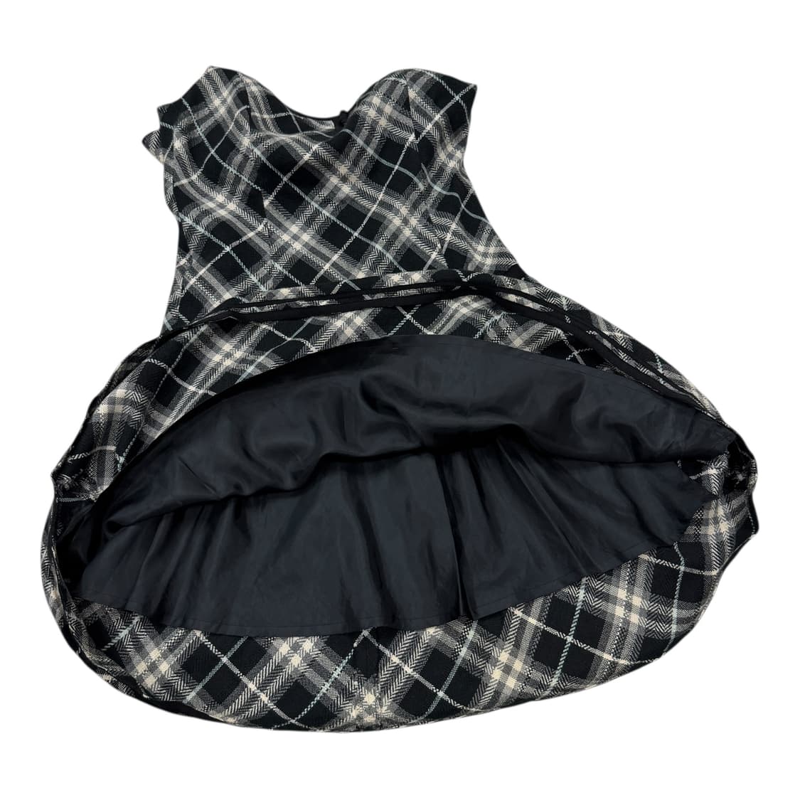 버버리 빈티지 블루라벨 모리걸 체크 패턴 나시 원피스 블랙 38  상품이미지4