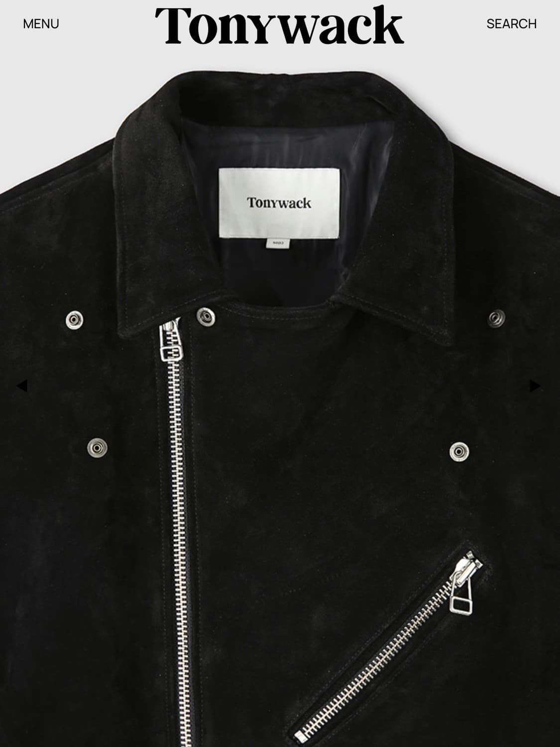 [TONYWACK] 스웨이드 바이커 자켓 블랙 (M) 상품이미지3