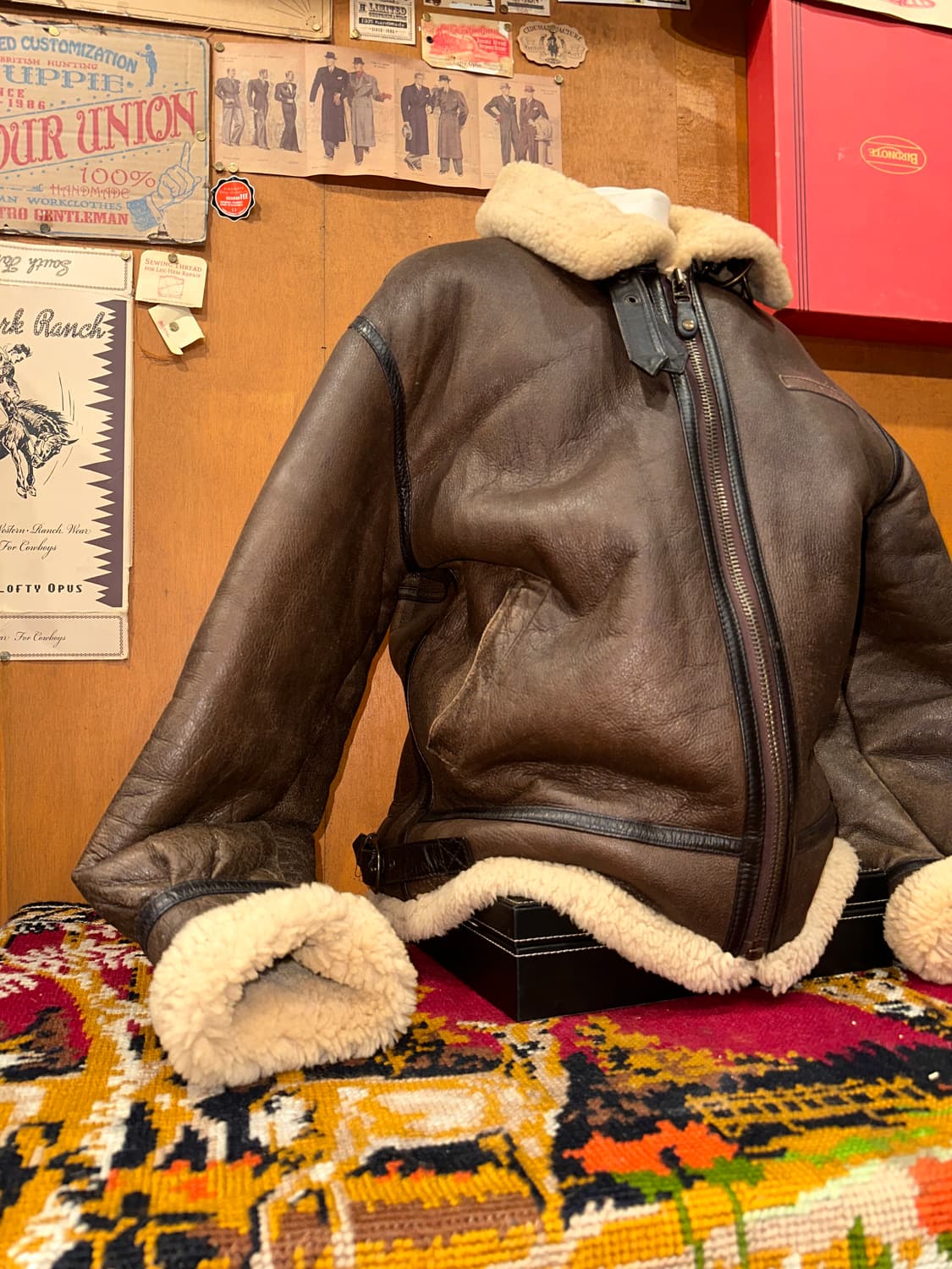 ( XL-2XL ) B3무스탕 밀리터리 워크웨어 아메카지 가죽자켓  상품이미지3