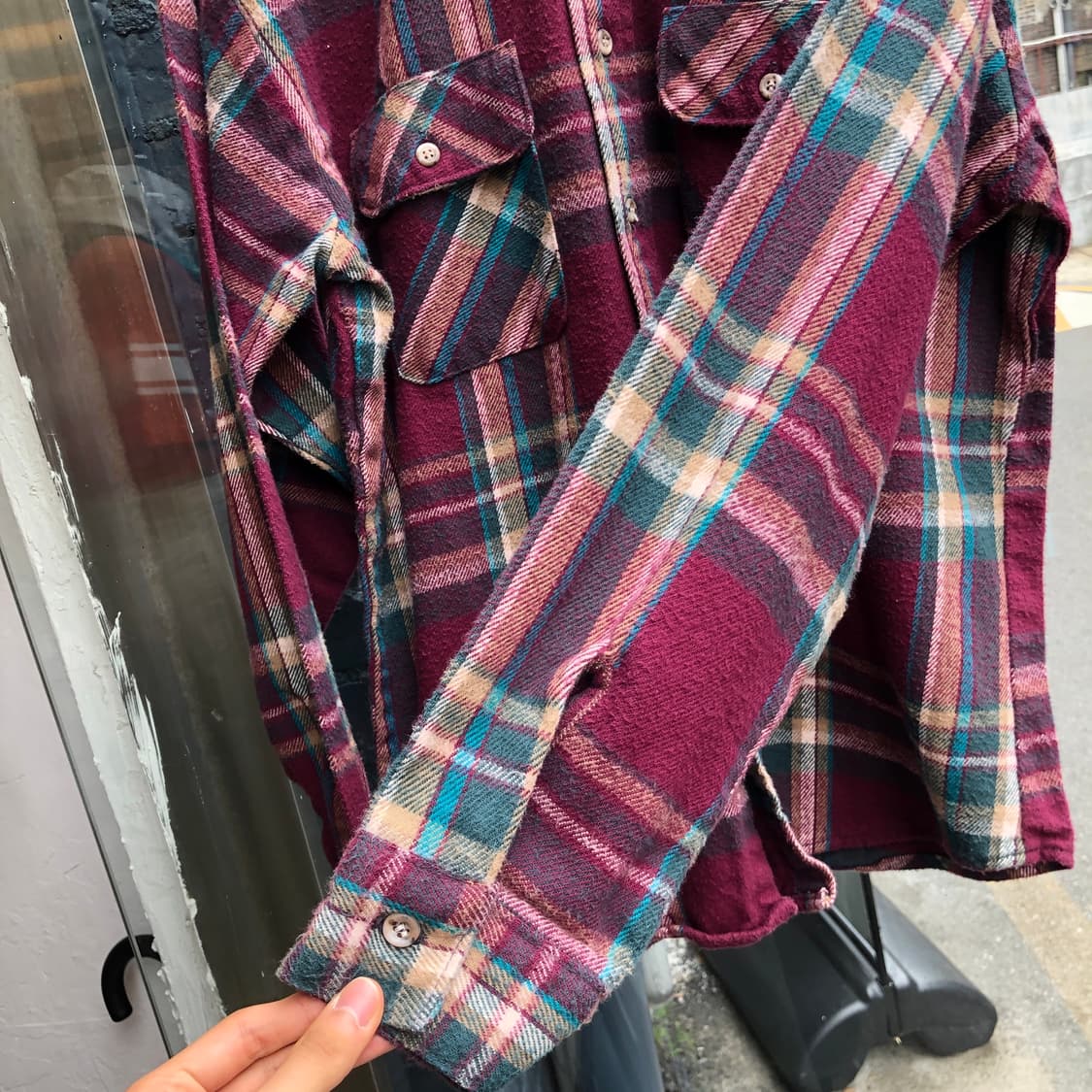80s/90s Dee Cee flannel shirt-L 상품이미지5