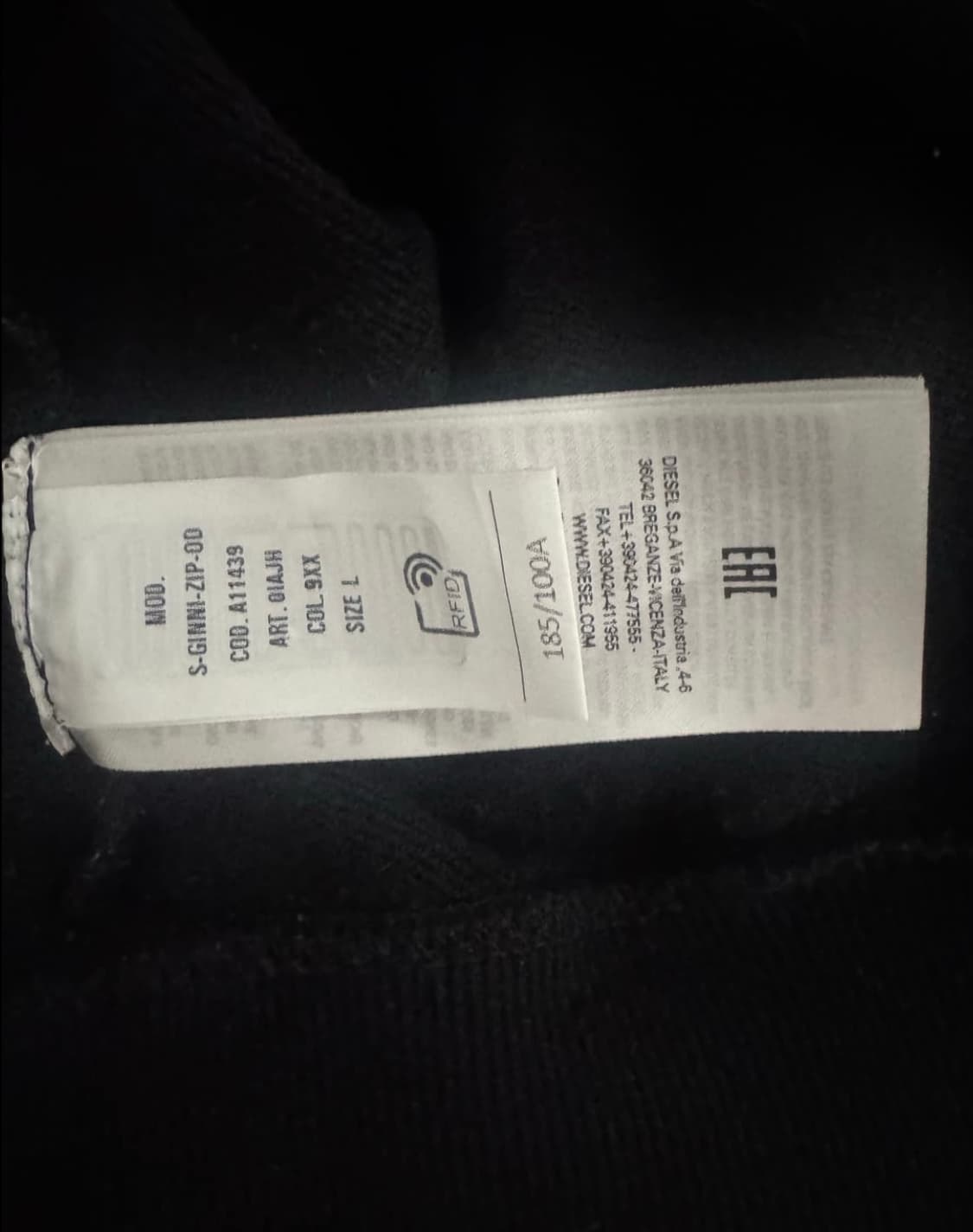 디젤 스웨트 셔츠 블랙L 상품이미지4