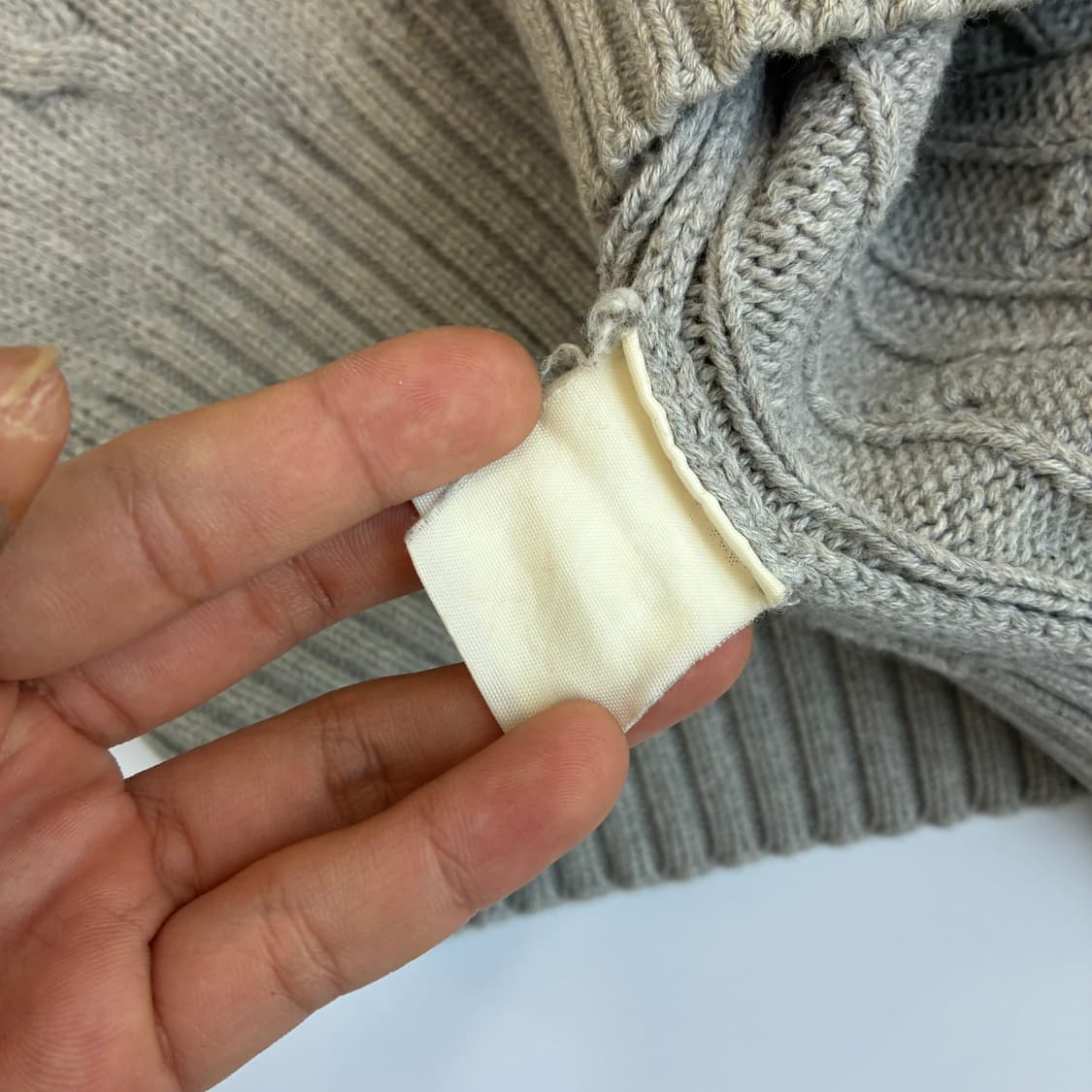 Polo 폴로 랄프로렌 00‘s 멜란지 그레이 케이블 코튼 라운드 니트 상품이미지6