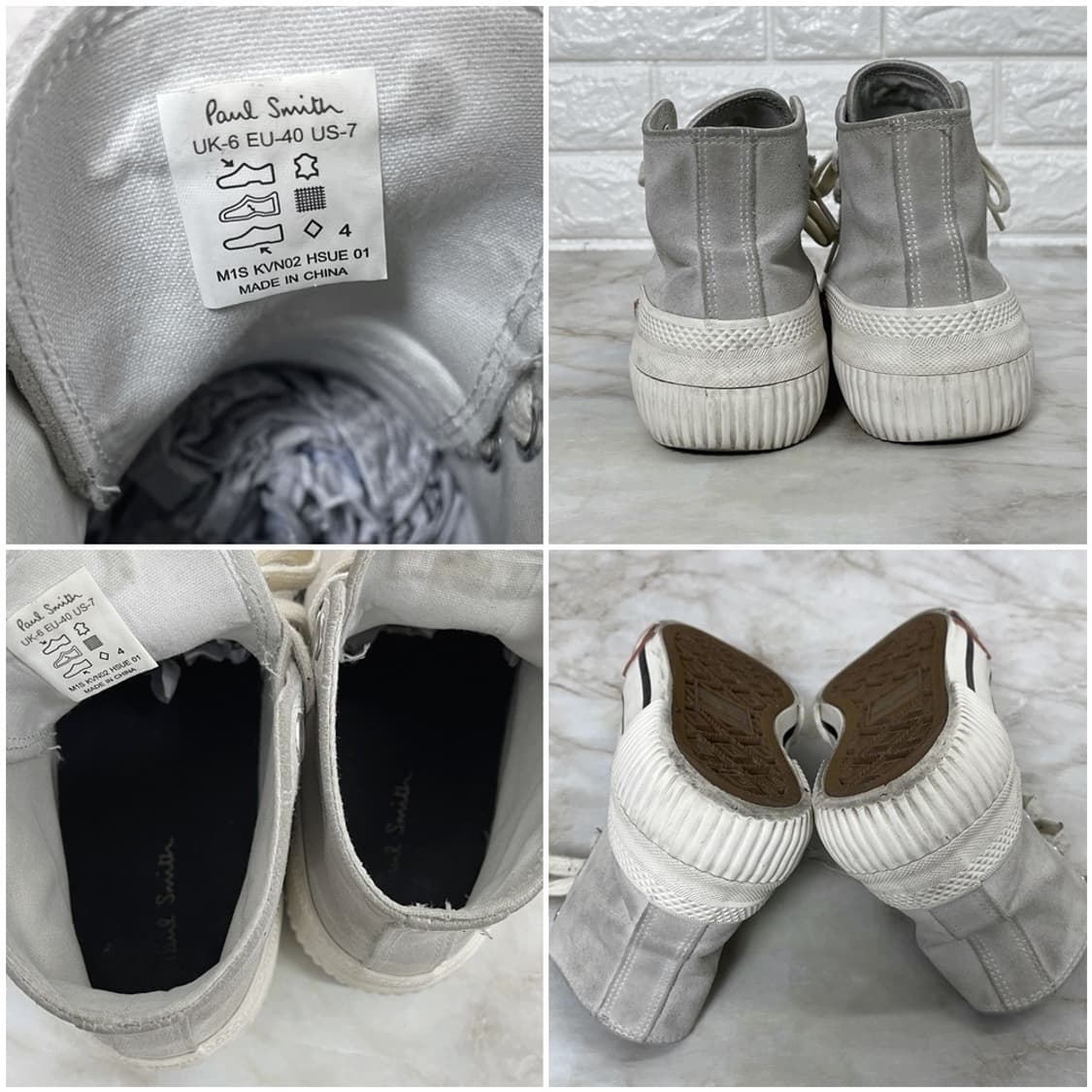 Paul Smith 스웨이드 하이탑 스니커즈 라이트그레이 UK6 상품이미지6