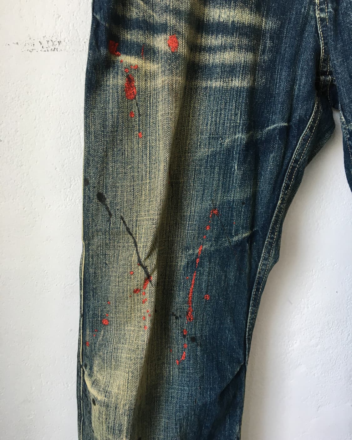 Painted washing denim pants 상품이미지3