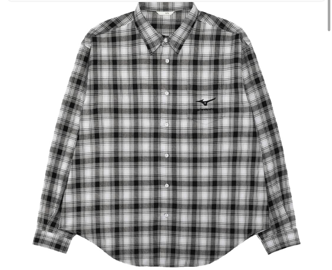 [L]stu 미즈노 타탄 체크 셔츠 블랙 상품이미지1