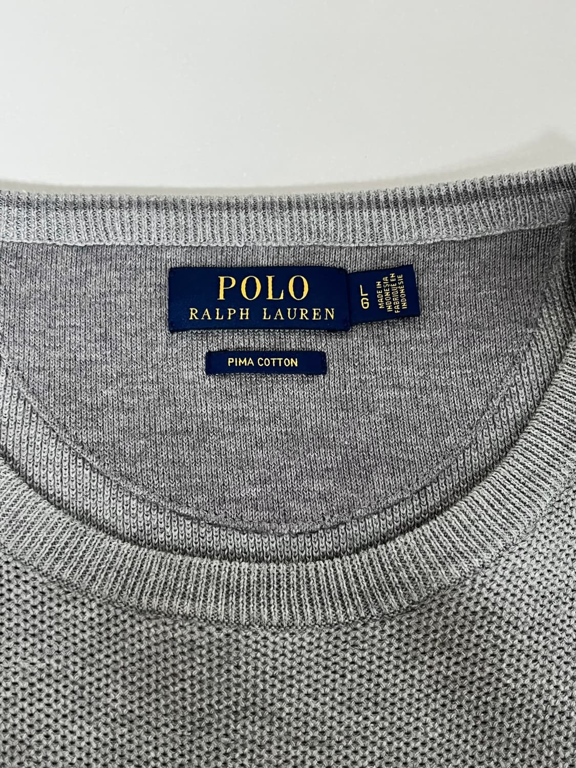 L) 폴로 랄프로렌 피마코튼 니트 맨투맨 그레이 상품이미지4
