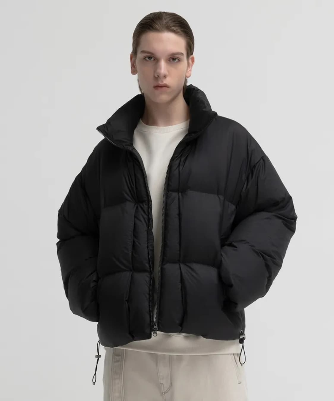 안사일런스 다운스트링 립스탑 구스다운 자켓 패딩 블랙 M사이즈 상품이미지1