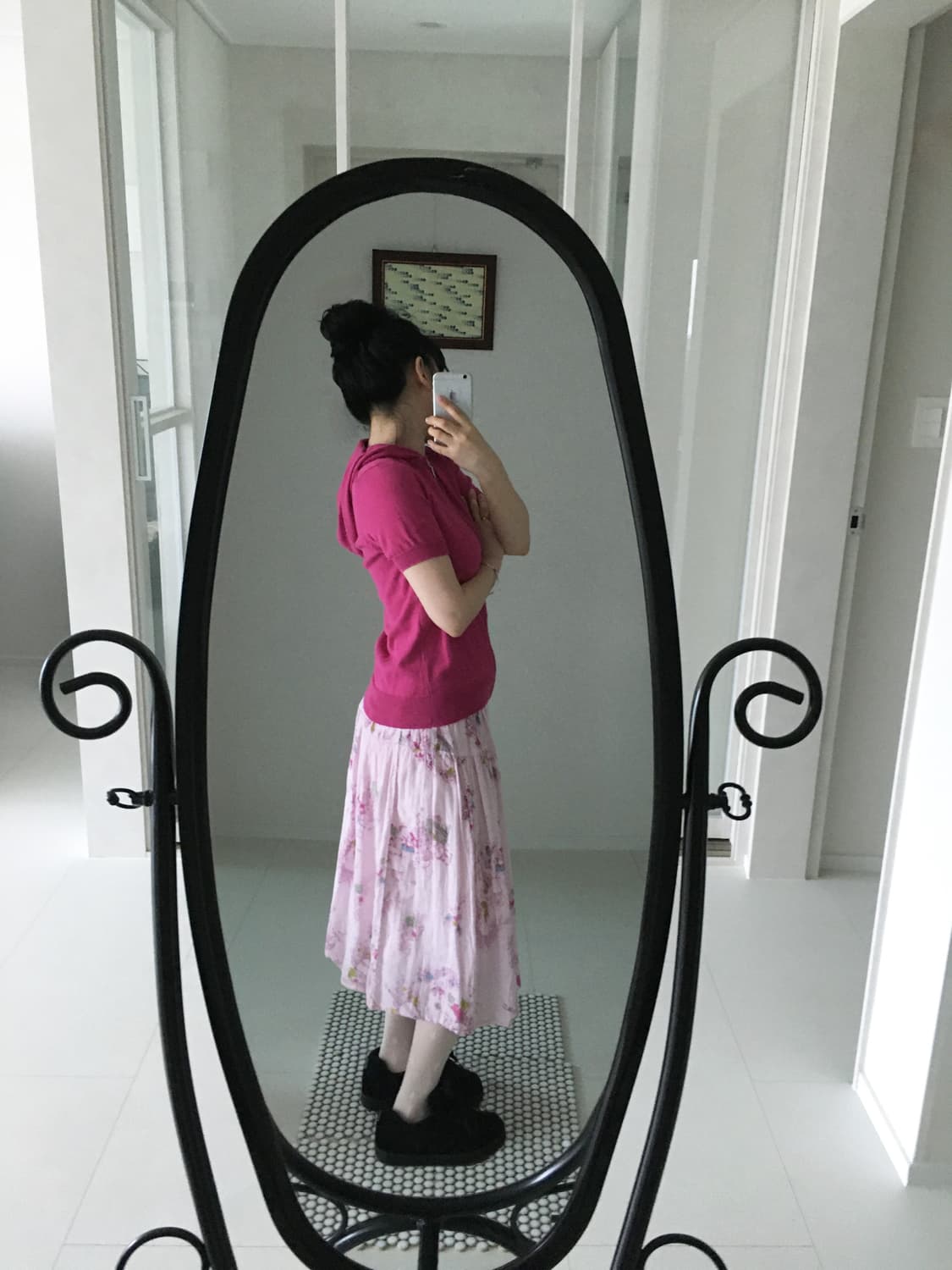 pink floral skirt 상품이미지1